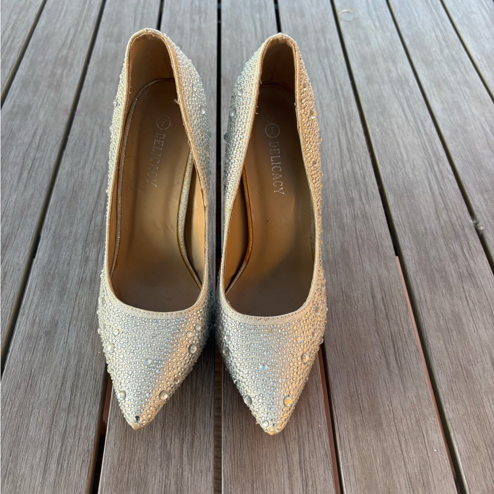 Delicacy Silver Embellished Heels